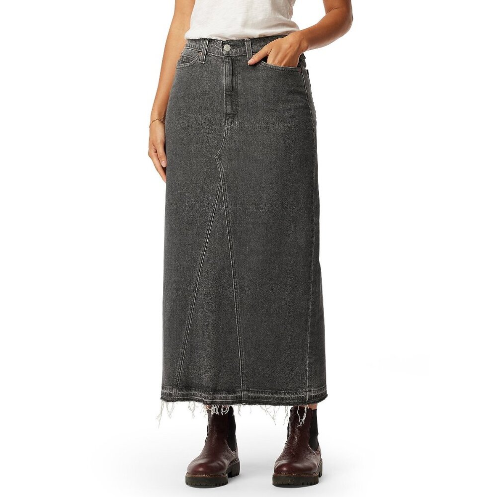 Levi Strauss Signature Denim Maxi Skirt Mid Rise Stretch Womens Sz 0-10 Charcoal